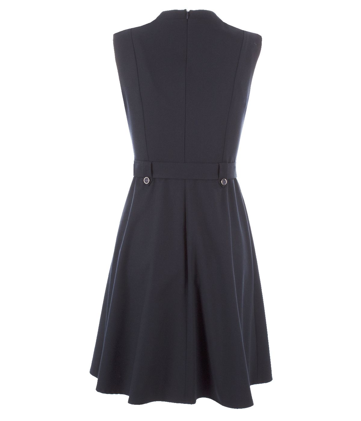 DRESSSleeveless skater dress with double-breasted fastening  and integrated textile belt 1